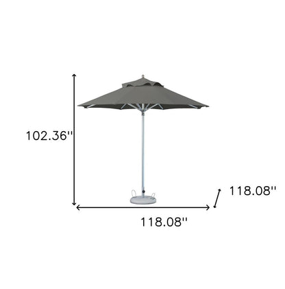 10' Charcoal Polyester Round Tilt Cantilever Patio Umbrella with Stand
