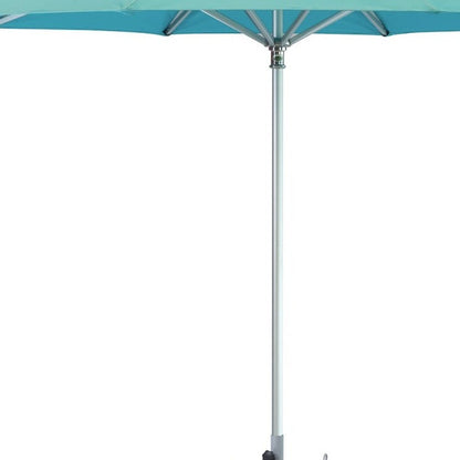 10' Aqua Polyester Round Tilt Cantilever Patio Umbrella with Stand