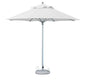 13" White Polyester Round Tilt Cantilever Patio Umbrella with Stand