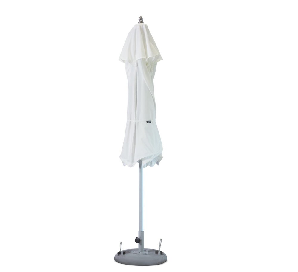 13" White Polyester Round Tilt Cantilever Patio Umbrella with Stand