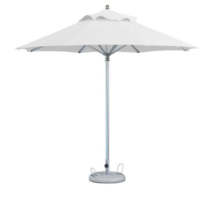 102" White Polyester Round Market Patio Umbrella