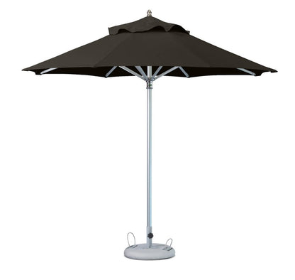 13' Black Polyester Round Tilt Cantilever Patio Umbrella with Stand