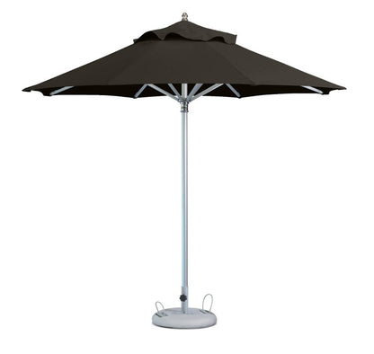 13' Black Polyester Round Tilt Cantilever Patio Umbrella with Stand