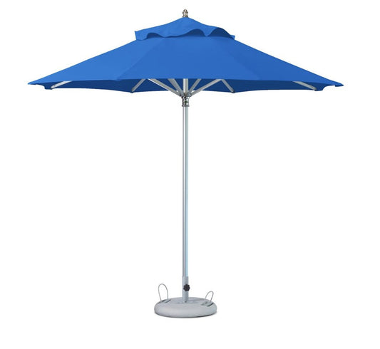 13' Blue Polyester Round Tilt Cantilever Patio Umbrella with Stand