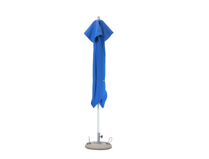 13' Blue Polyester Round Tilt Cantilever Patio Umbrella with Stand