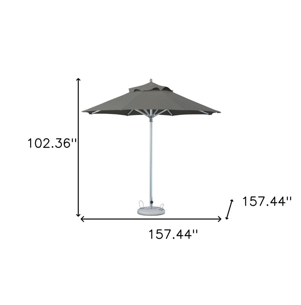 13' Charcoal Polyester Round Tilt Cantilever Patio Umbrella with Stand