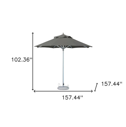 13' Charcoal Polyester Round Tilt Cantilever Patio Umbrella with Stand