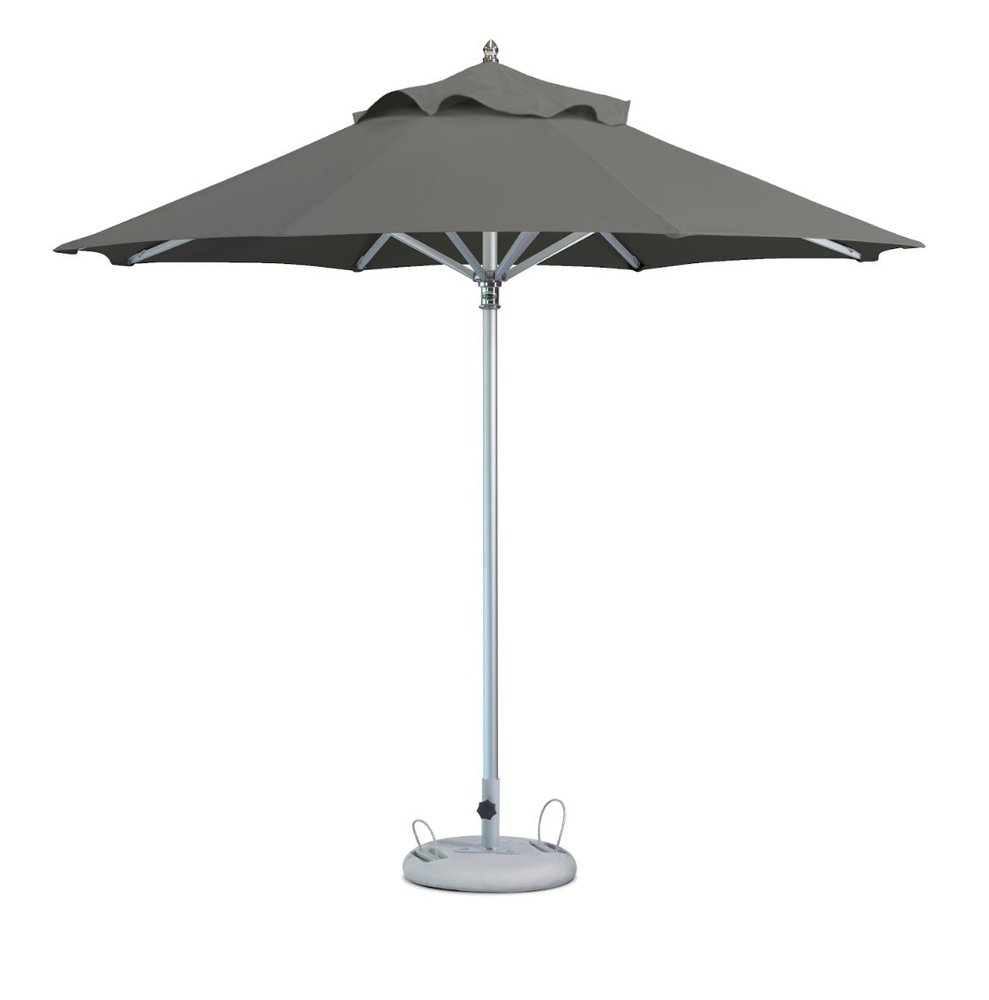 13' Charcoal Polyester Round Tilt Cantilever Patio Umbrella with Stand