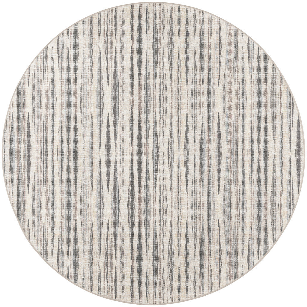 6' Ivory Round Ombre Tufted Handmade Area Rug