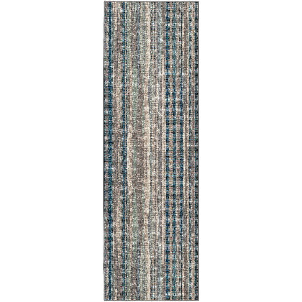 12' Brown and Beige Ombre Hand Tufted Runner Rug