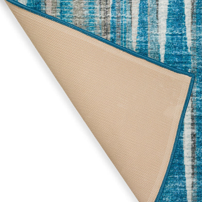 12' Blue and Ivory Ombre Hand Tufted Runner Rug