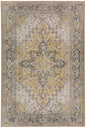 9' X 13' Gold Oriental Distressed Non Skid Area Rug