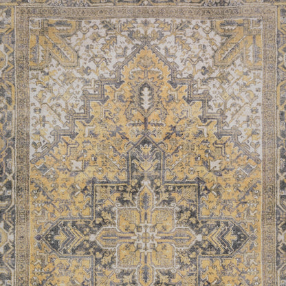 9' X 13' Gold Oriental Distressed Non Skid Area Rug