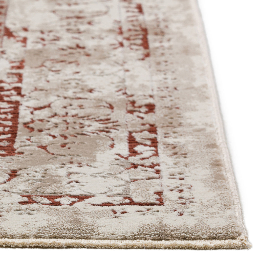 3' X 5' Red Oriental Area Rug With Fringe