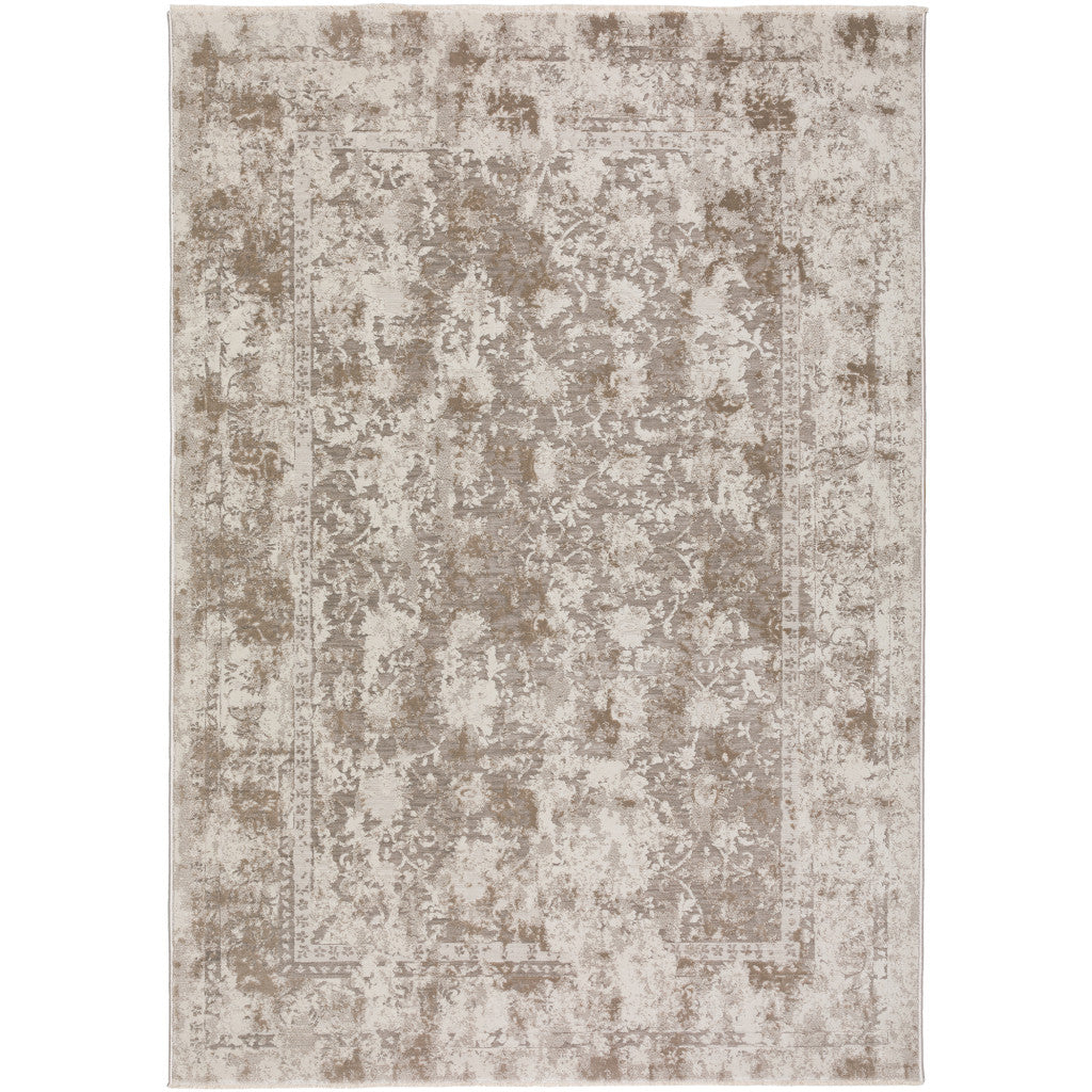 3' X 5' Brown Oriental Area Rug With Fringe