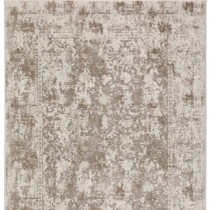 5' X 8' Brown Oriental Area Rug With Fringe