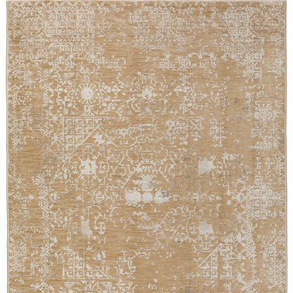 5' X 8' Beige Oriental Area Rug With Fringe