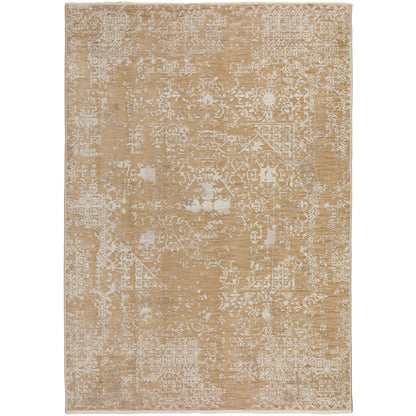 9' X 13' Beige Oriental Area Rug With Fringe