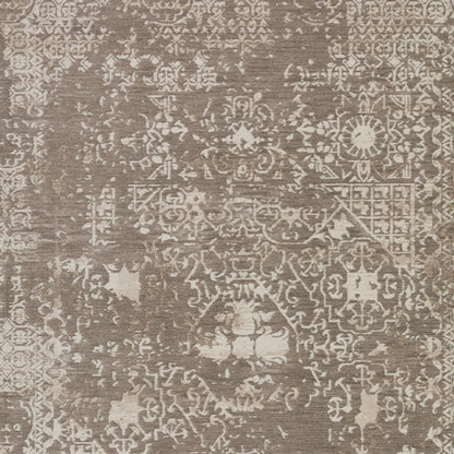 3' X 5' Gray Oriental Area Rug With Fringe