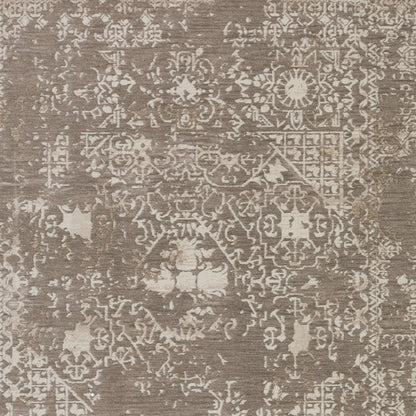 5' X 8' Gray Oriental Area Rug With Fringe