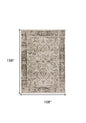 9' X 13' Gray Oriental Area Rug With Fringe