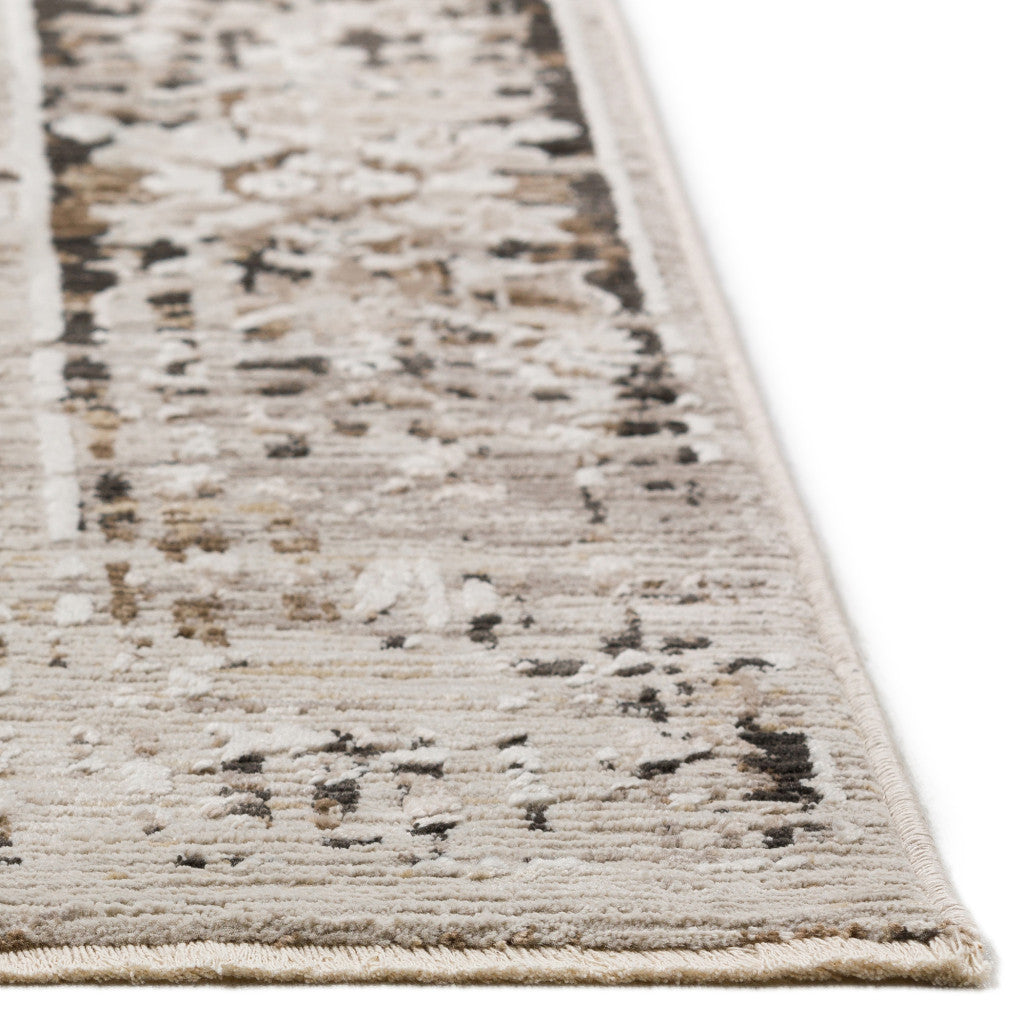 9' X 13' Gray Oriental Area Rug With Fringe