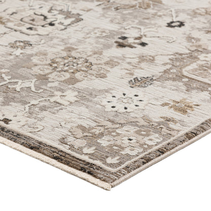 9' X 13' Gray Oriental Area Rug With Fringe