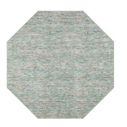 10' Green and Ivory Octagon Wool Hand Loomed Area Rug