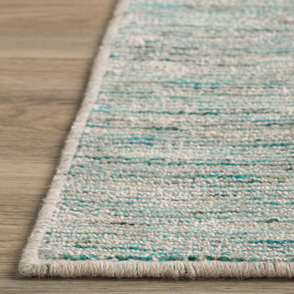 10' X 14' Green Wool Hand Loomed Handmade Area Rug