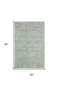 5' X 8' Green Wool Hand Loomed Handmade Area Rug