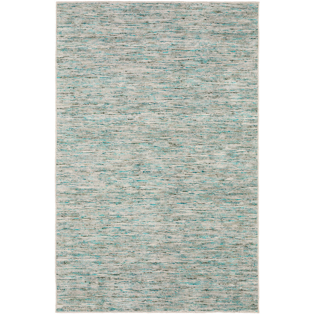 6' X 9' Green Wool Hand Loomed Handmade Area Rug