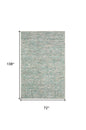 6' X 9' Green Wool Hand Loomed Handmade Area Rug