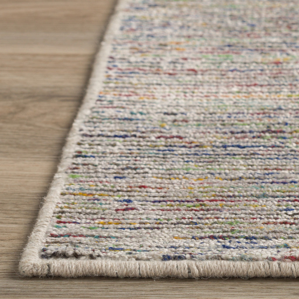 2' X 3' Grey Blue And Yellow Wool Hand Loomed Handmade Area Rug