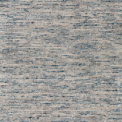 16' Blue and Ivory Wool Hand Loomed Runner Rug