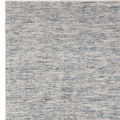 16' Blue and Ivory Wool Hand Loomed Runner Rug