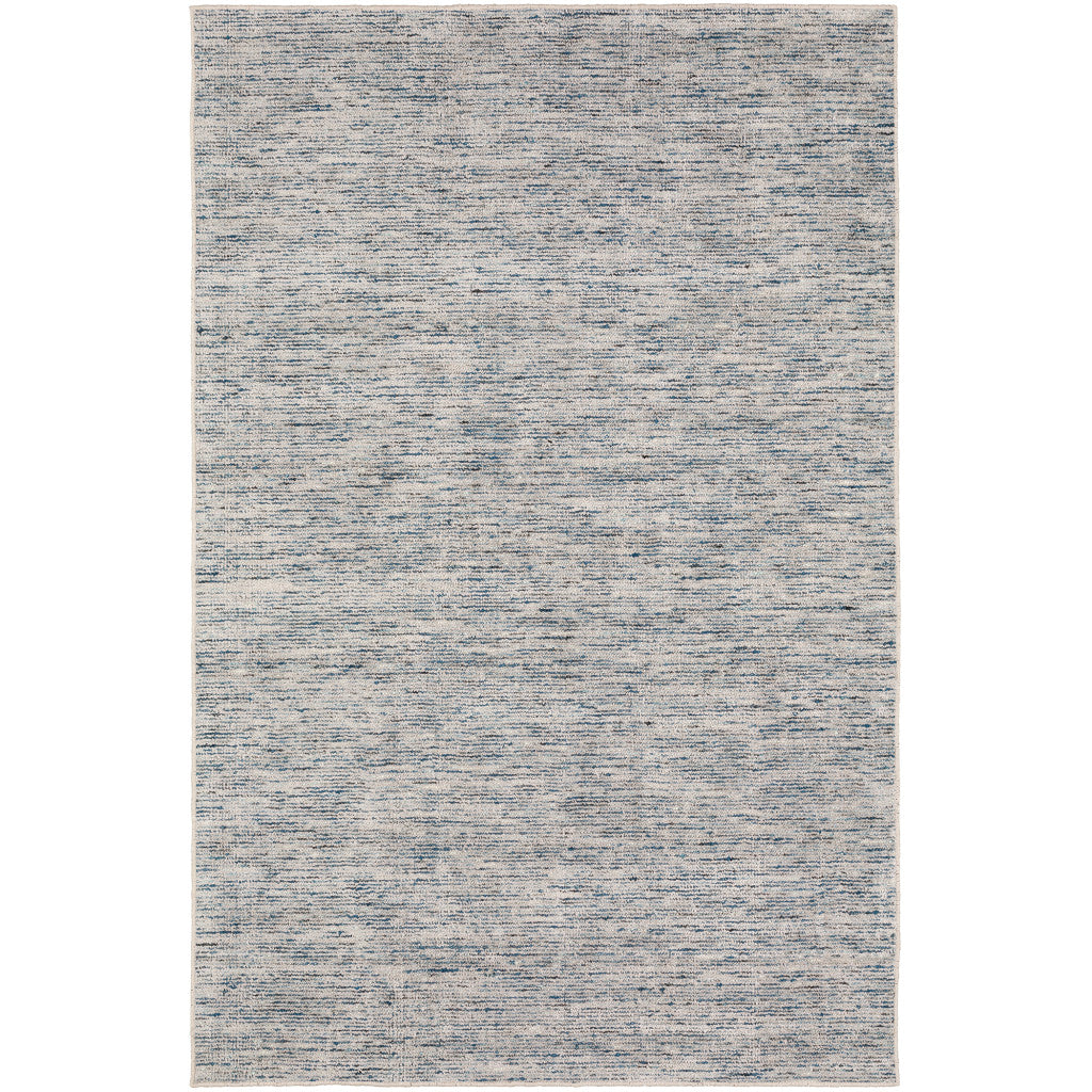 16' Blue and Ivory Wool Hand Loomed Runner Rug