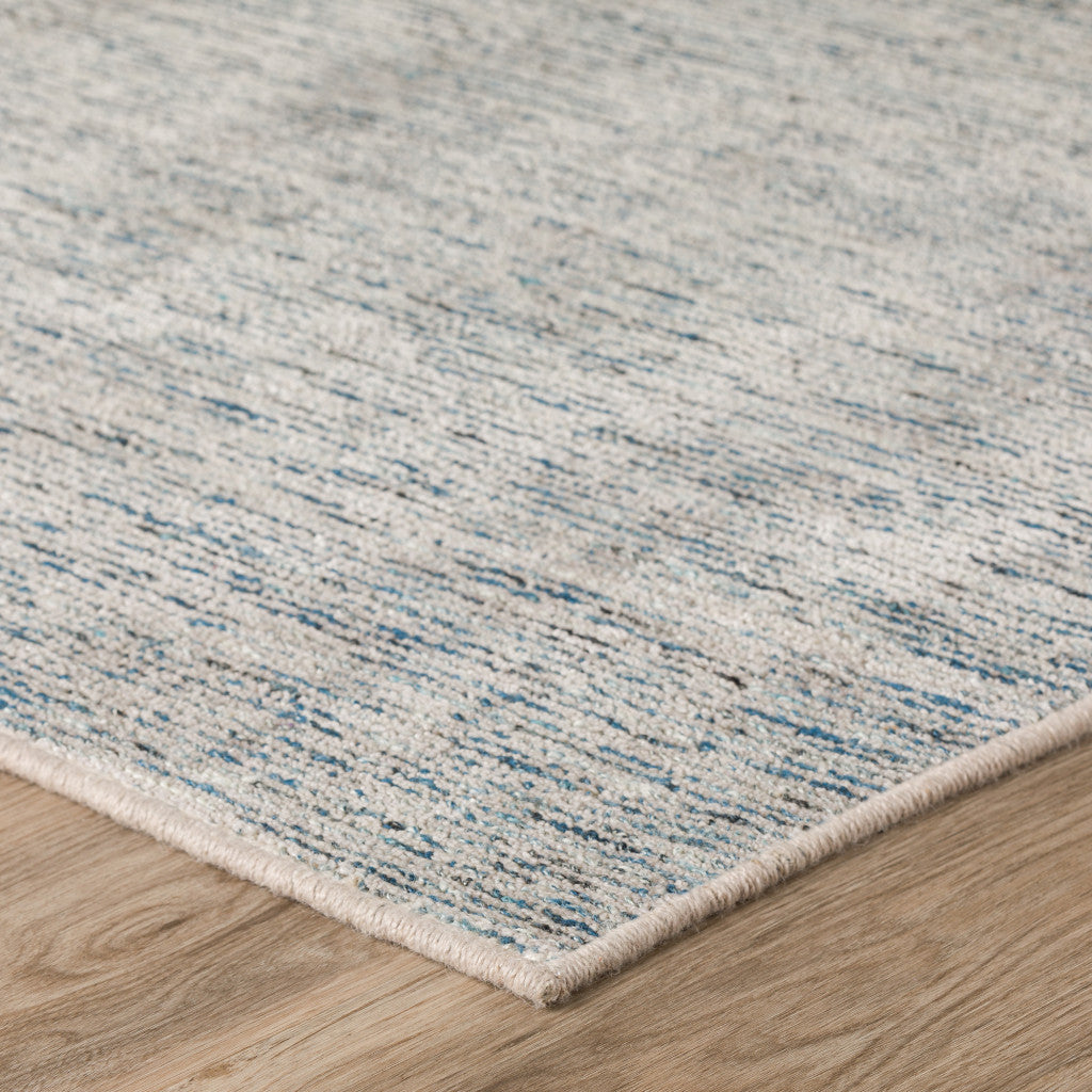 6' Blue and Ivory Octagon Wool Hand Loomed Area Rug