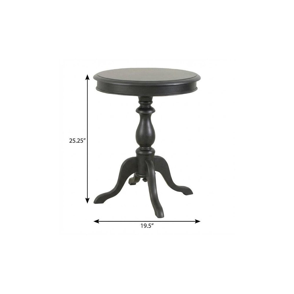 25" Black Manufactured Wood Round End Table