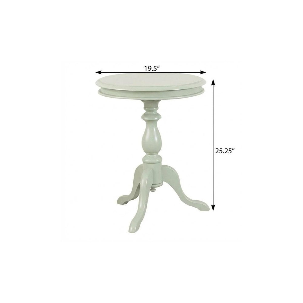 25" Antique Ivory Manufactured Wood Round End Table