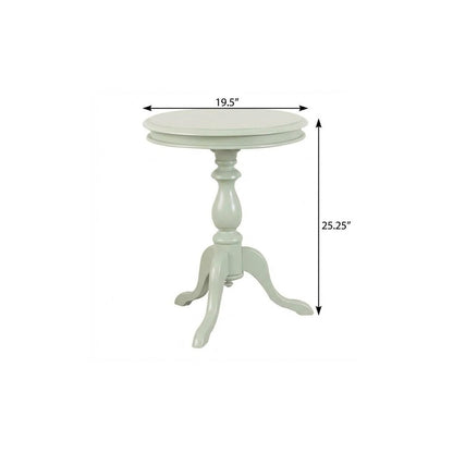 25" Antique Ivory Manufactured Wood Round End Table