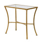 24" Gold Distressed Iron Round Pedestal End Table