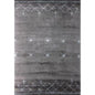 5' X 8' Charcoal And Silver Abstract Ombre with Stars Hand Loomed Area Rug