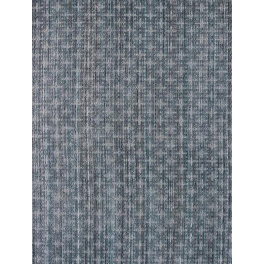 8' X 10' Blue And And Charcoal Hand Loomed Area Rug