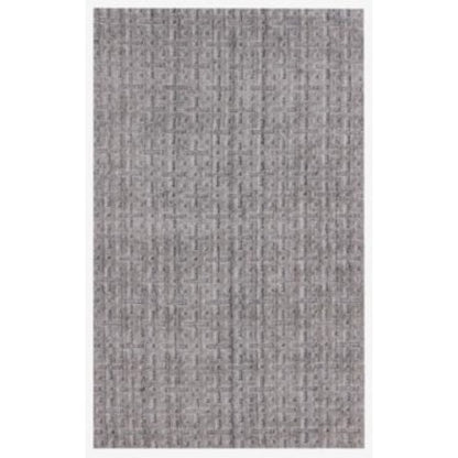 5' X 8' Tan And Charcoal Plaid Cross Hand Loomed Area Rug