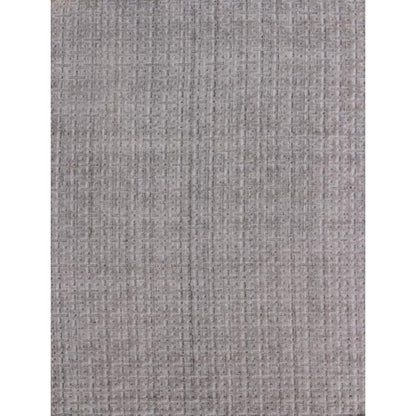 5' X 8' Tan And Charcoal Plaid Cross Hand Loomed Area Rug