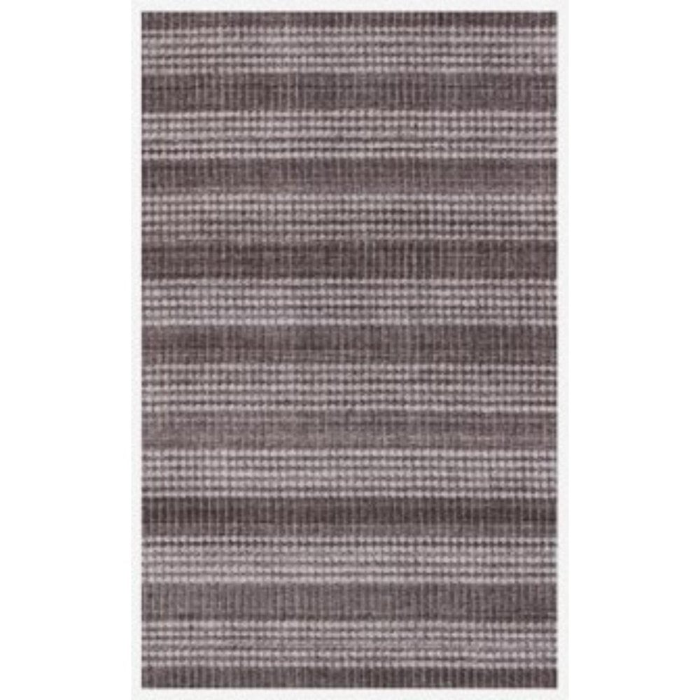 5' X 8' Rust And White Striped Hand Loomed Area Rug