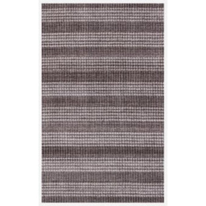 5' X 8' Rust And White Striped Hand Loomed Area Rug