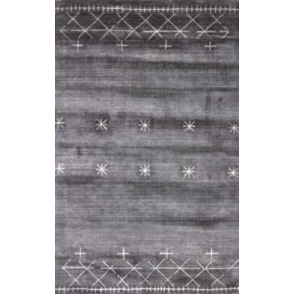 8' X 11' Blue And Black Ombre Hand Loomed Area Rug