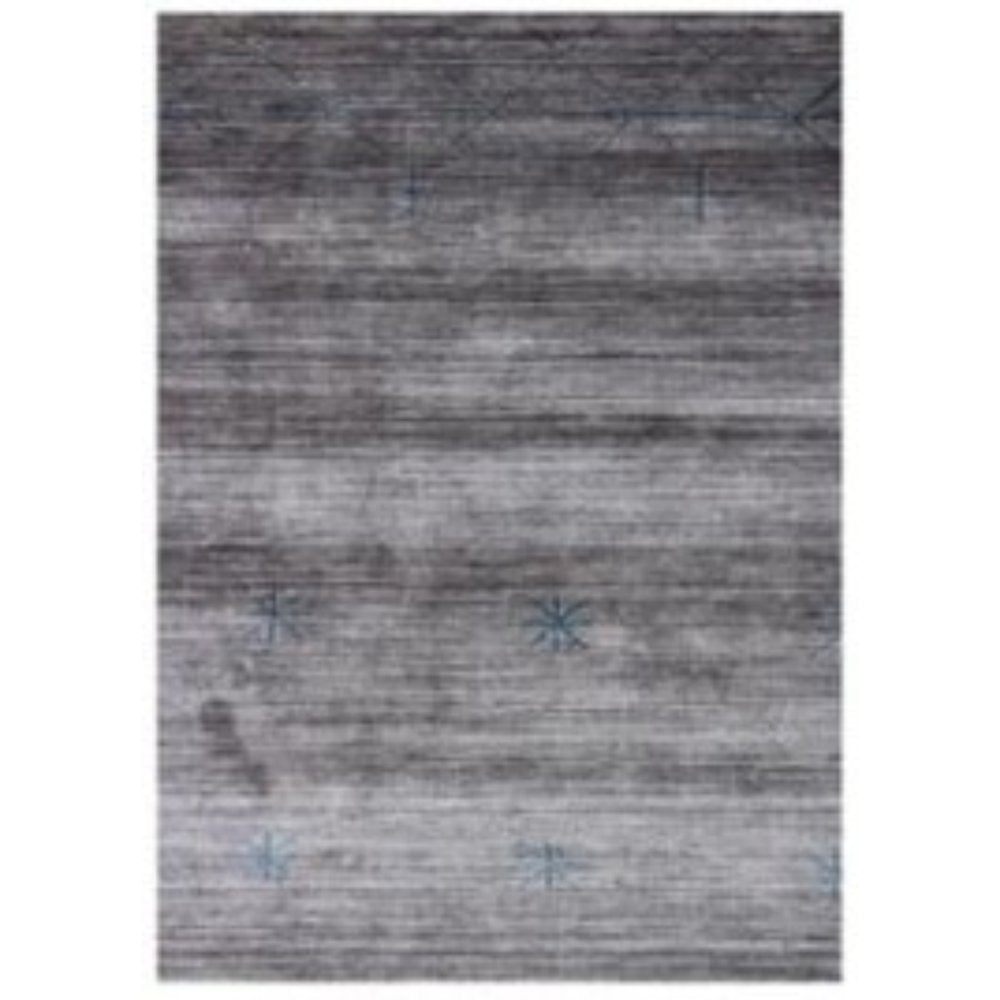 8' X 11' Silver And Blue Ombre Hand Loomed Area Rug