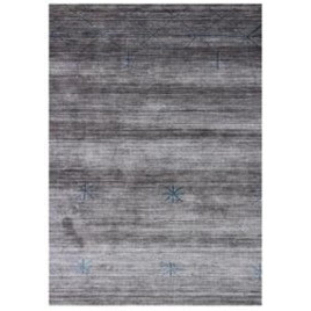 8' X 11' Silver And Blue Ombre Hand Loomed Area Rug